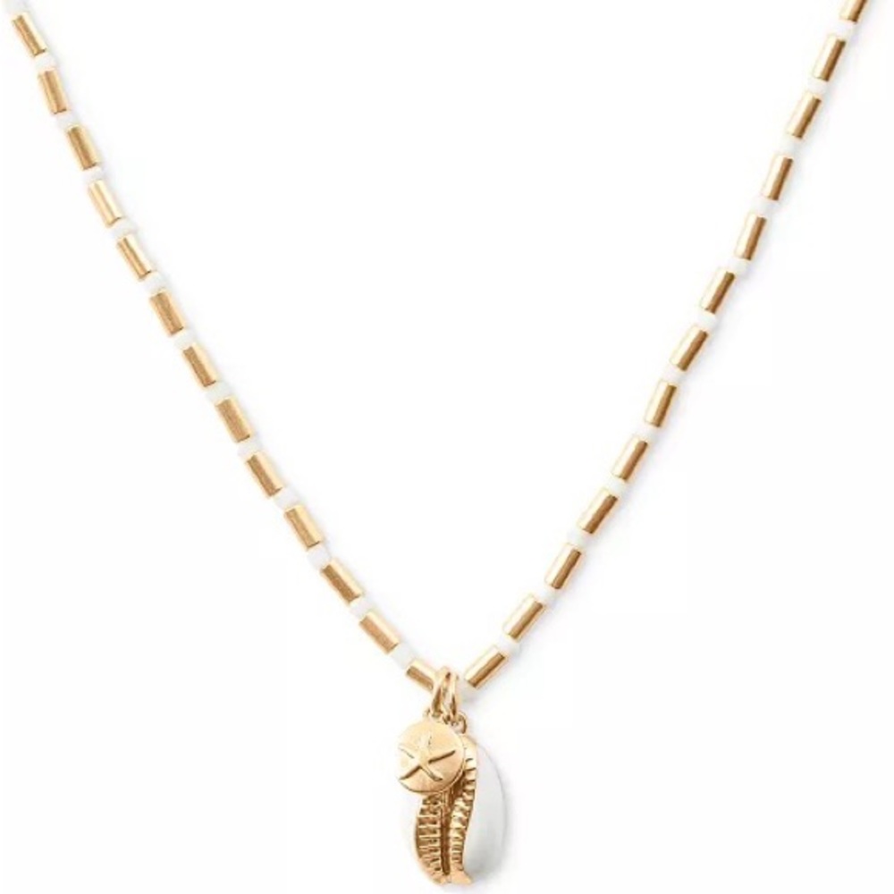 New Lucky Brand Gold-Tone Shell Motif Pendant Necklace, 18" + 2" Extender